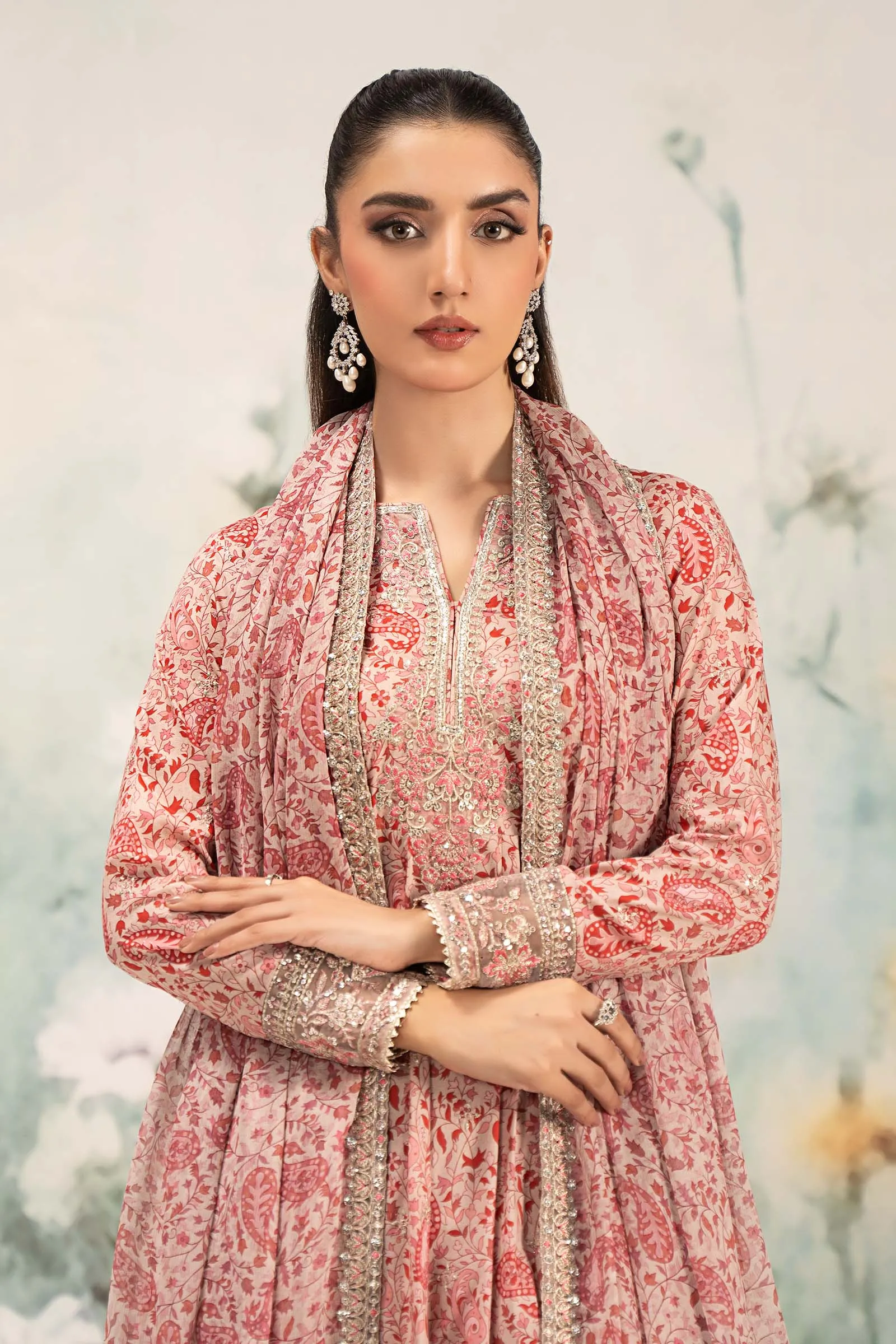 3 Piece Embroidered Lawn Suit | DW-EF25-31