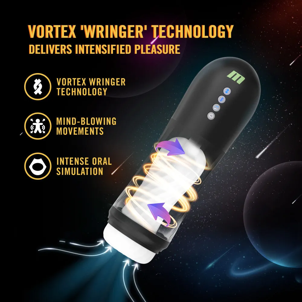 Blush M For Men | Quantum X – Vibrating, Thrusting & Twisting Automatic Male Masturbator With Internal Warming – Black