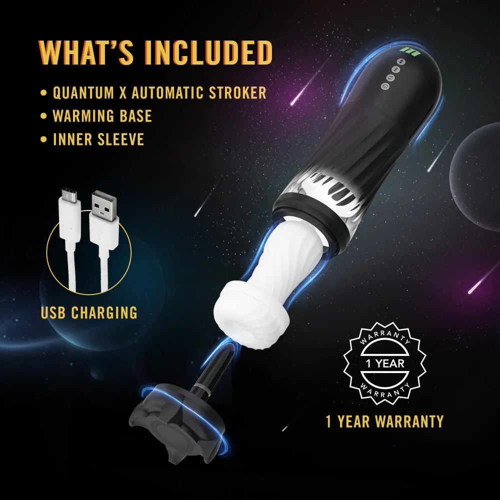 Blush M For Men | Quantum X – Vibrating, Thrusting & Twisting Automatic Male Masturbator With Internal Warming – Black