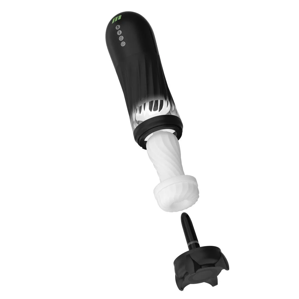 Blush M For Men | Quantum X – Vibrating, Thrusting & Twisting Automatic Male Masturbator With Internal Warming – Black