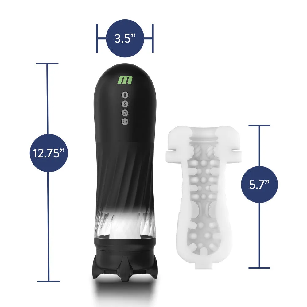 Blush M For Men | Quantum X – Vibrating, Thrusting & Twisting Automatic Male Masturbator With Internal Warming – Black