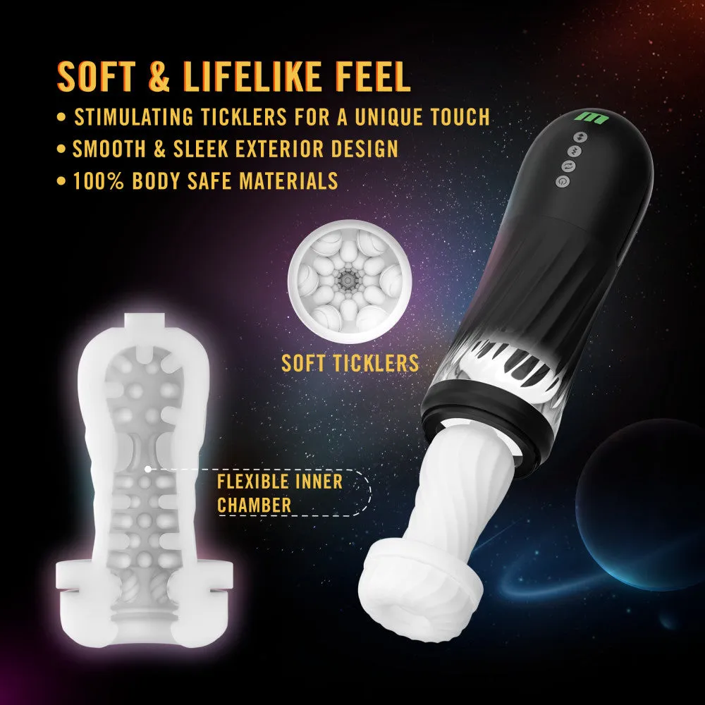 Blush M For Men | Quantum X – Vibrating, Thrusting & Twisting Automatic Male Masturbator With Internal Warming – Black