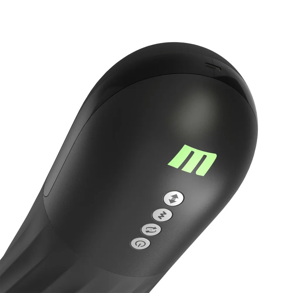 Blush M For Men | Quantum X – Vibrating, Thrusting & Twisting Automatic Male Masturbator With Internal Warming – Black