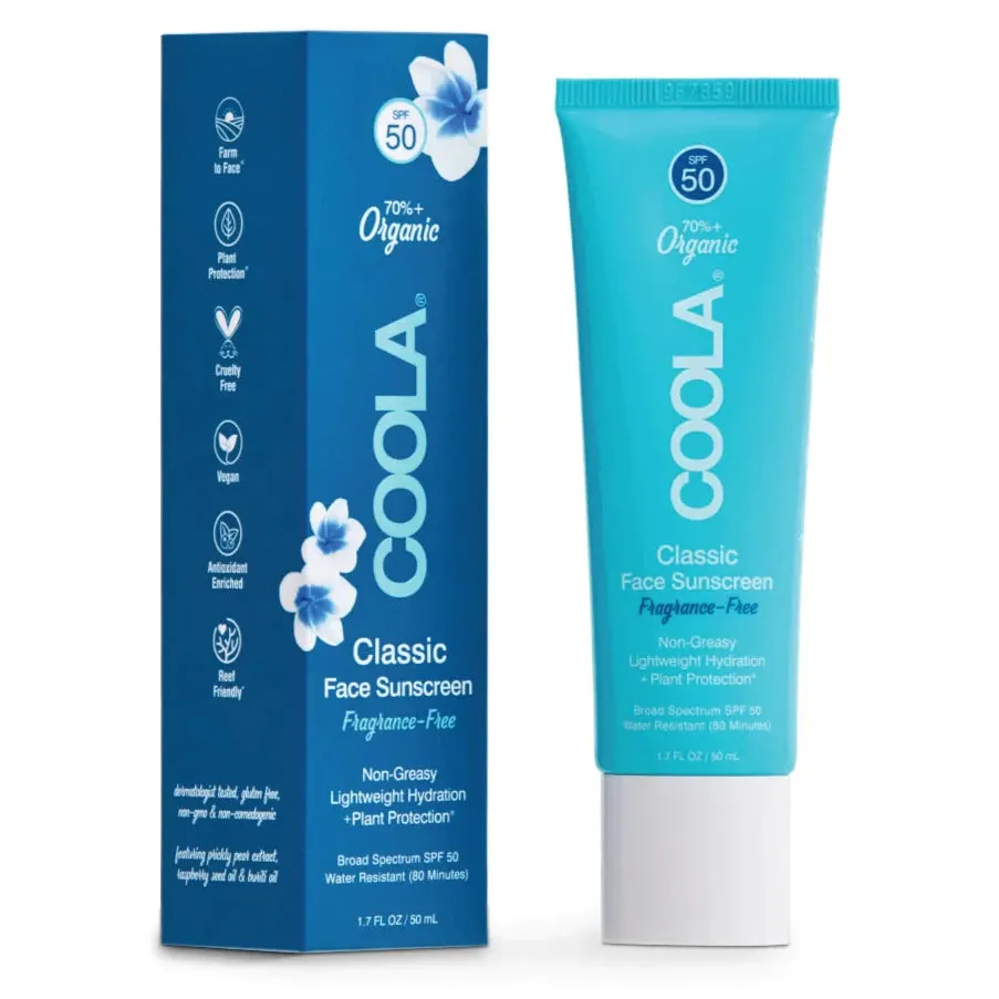Coola Classic Face Organic Sunscreen Lotion SPF 50 - Fragrance Free