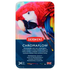 Derwent Chromaflow Pencils - Set of 24 - FREE Set of 2 Blender Pens