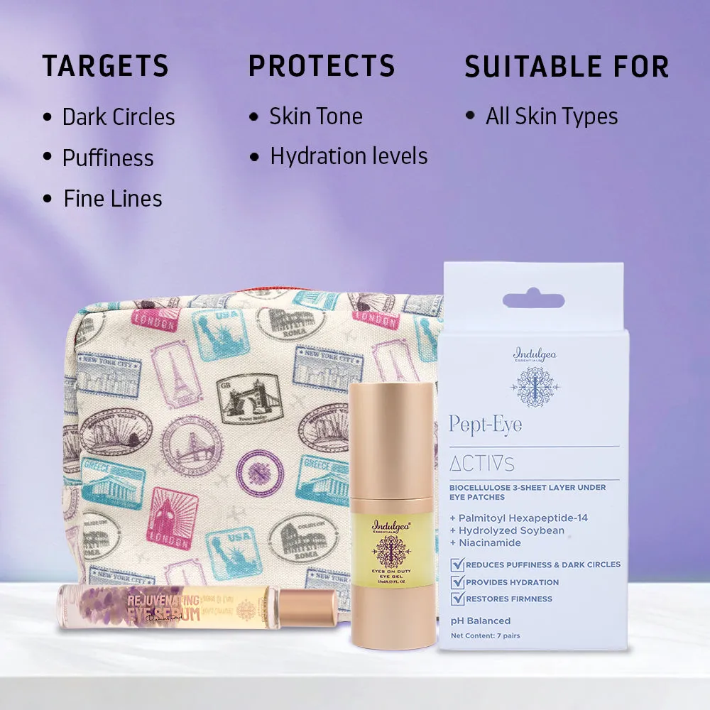 Eye Love You Combo - Remastered Rejuvenating Eye Serum   Eyes On Duty Eye Gel   Pept Eye - Biocellulose 3-Sheet Layer Under Eye Patches