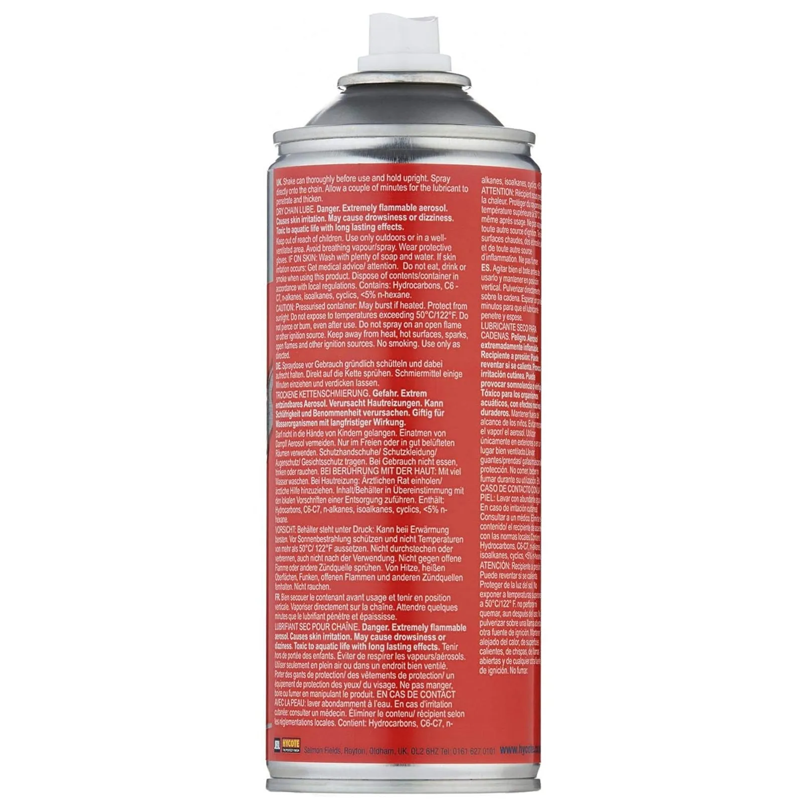 Hycote Bike Dry Chain Lube Spray With PTFE 400ml
