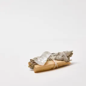 Mini White Sage Smudge Kit | Clear Quartz