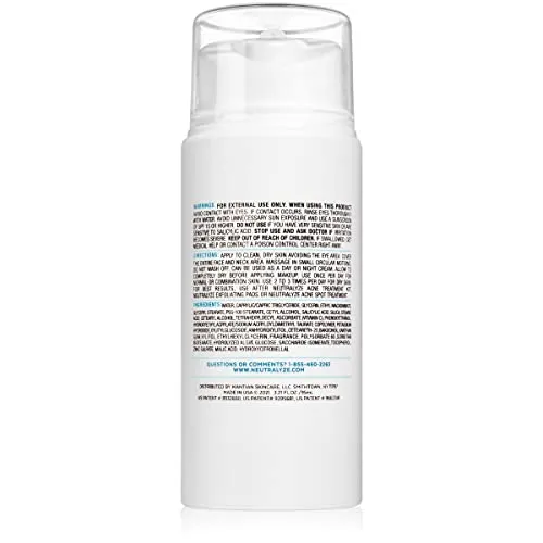 Neutralyze Intensive Night Cream for Face - Medical Grade Bakuchiol, Vitamin C & 2% Salicylic Acid Moisturizer Lotion - Maximum Strength Anti Aging & Anti Acne Moisturizer Cream for Women (90  Day)