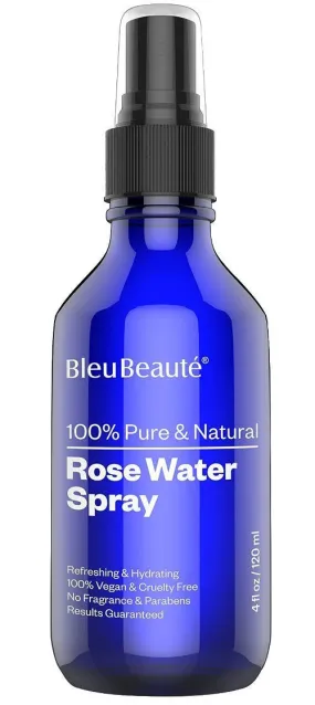 ROSE WATER SPRAY-100% Pure Facial Toner and cleanser-for Dry Acne skin- with a Floral Scent ( 4 Oz)