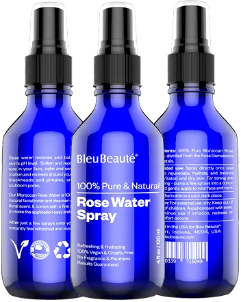 ROSE WATER SPRAY-100% Pure Facial Toner and cleanser-for Dry Acne skin- with a Floral Scent ( 4 Oz)