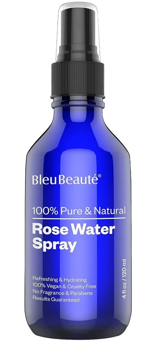 ROSE WATER SPRAY-100% Pure Facial Toner and cleanser-for Dry Acne skin- with a Floral Scent ( 4 Oz)