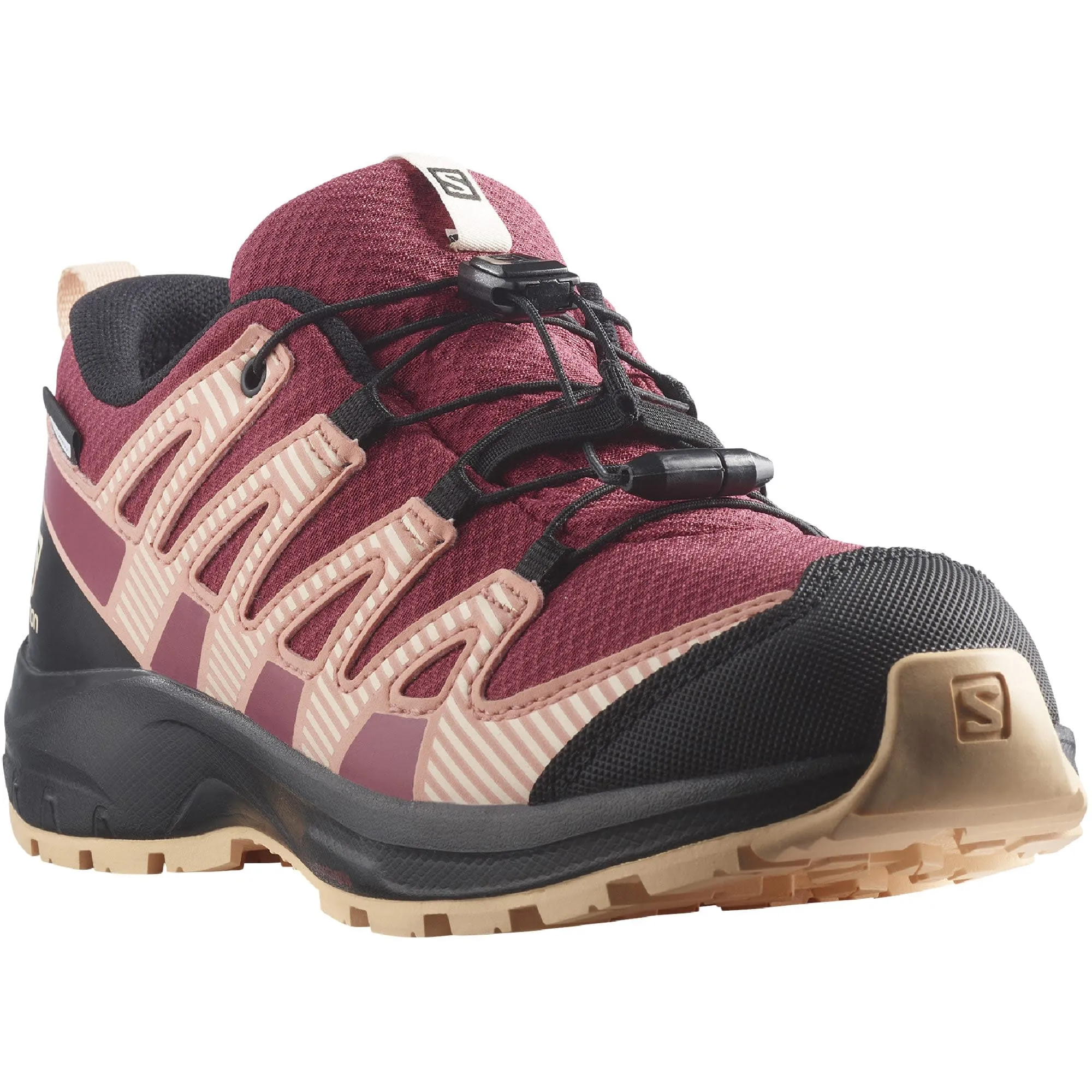 Salomon Juniors&#x27; XA Pro V8 CSWP Earth Red/Black/Almond Cream | Buy Salomon Juniors&#x27; XA Pro V8 CSWP Earth Red/Black/Almond Cream here | Outnorth