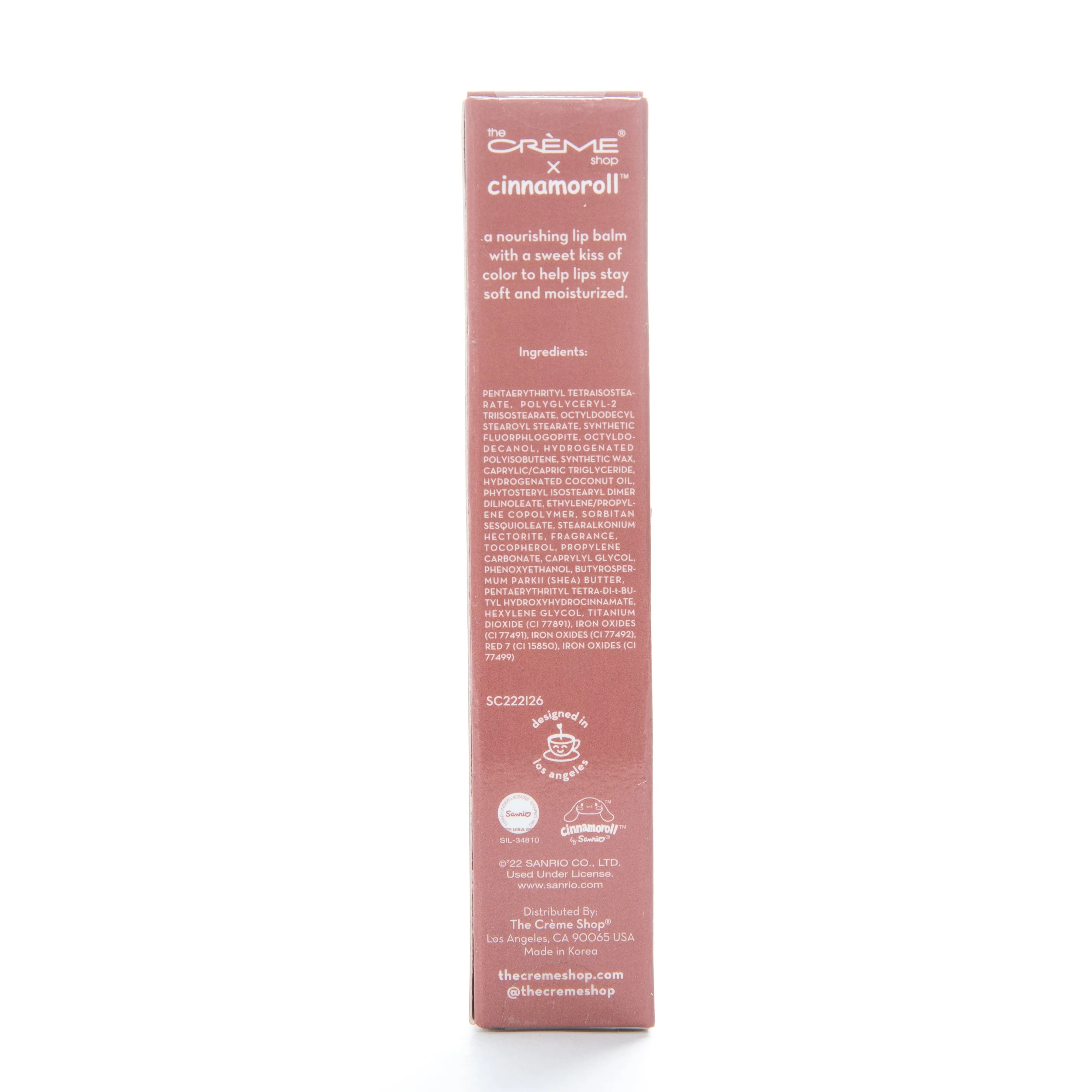The Creme Shop Cinnamoroll Hello Lippy Tinted Moisturizing Lip Balm Cocoa Flavored