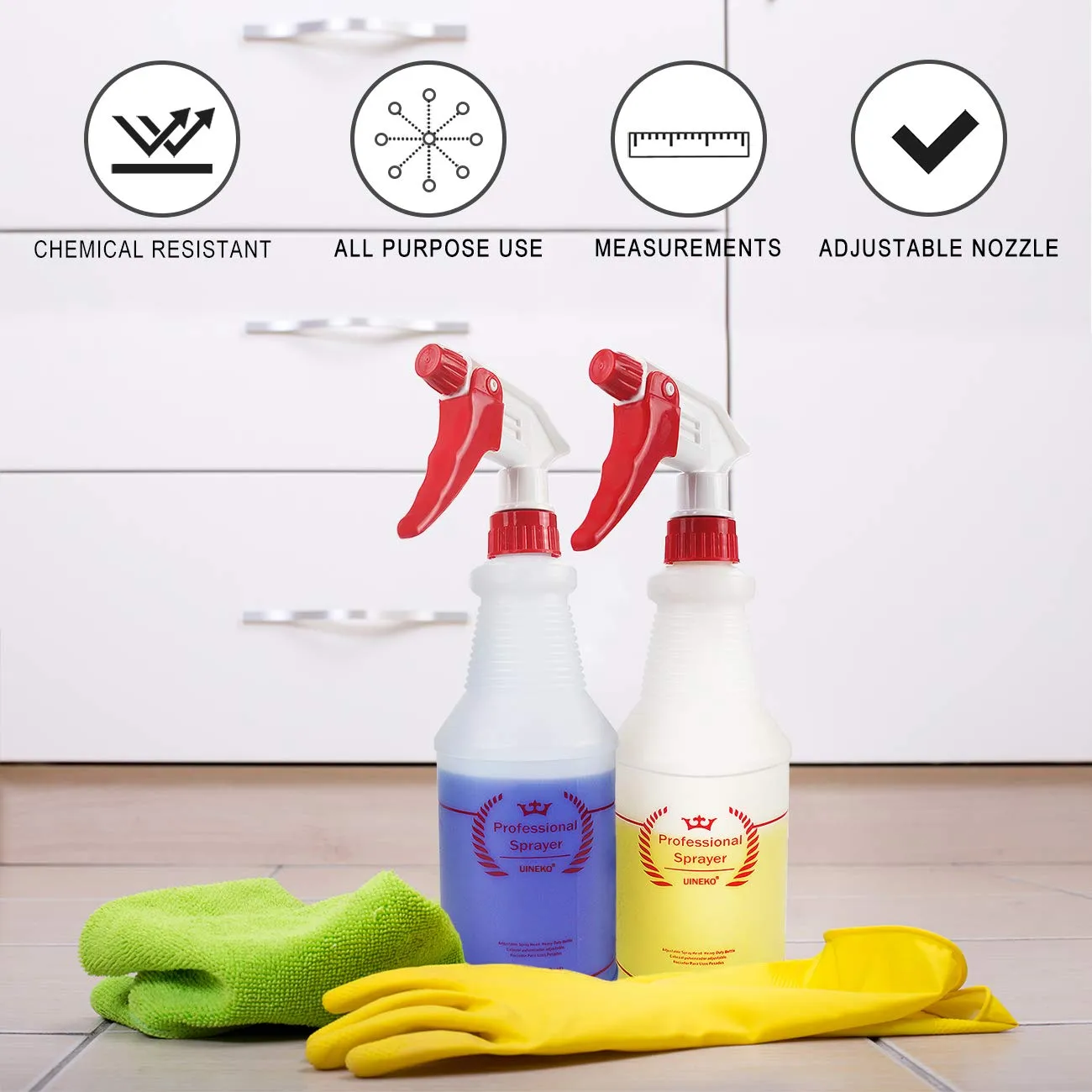 Uineko Plastic Spray Bottle, 24 OZ