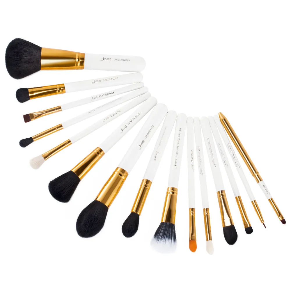 White Essential 15 Pcs Makeup Brush Set T103