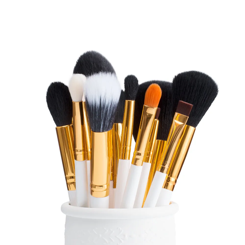 White Essential 15 Pcs Makeup Brush Set T103