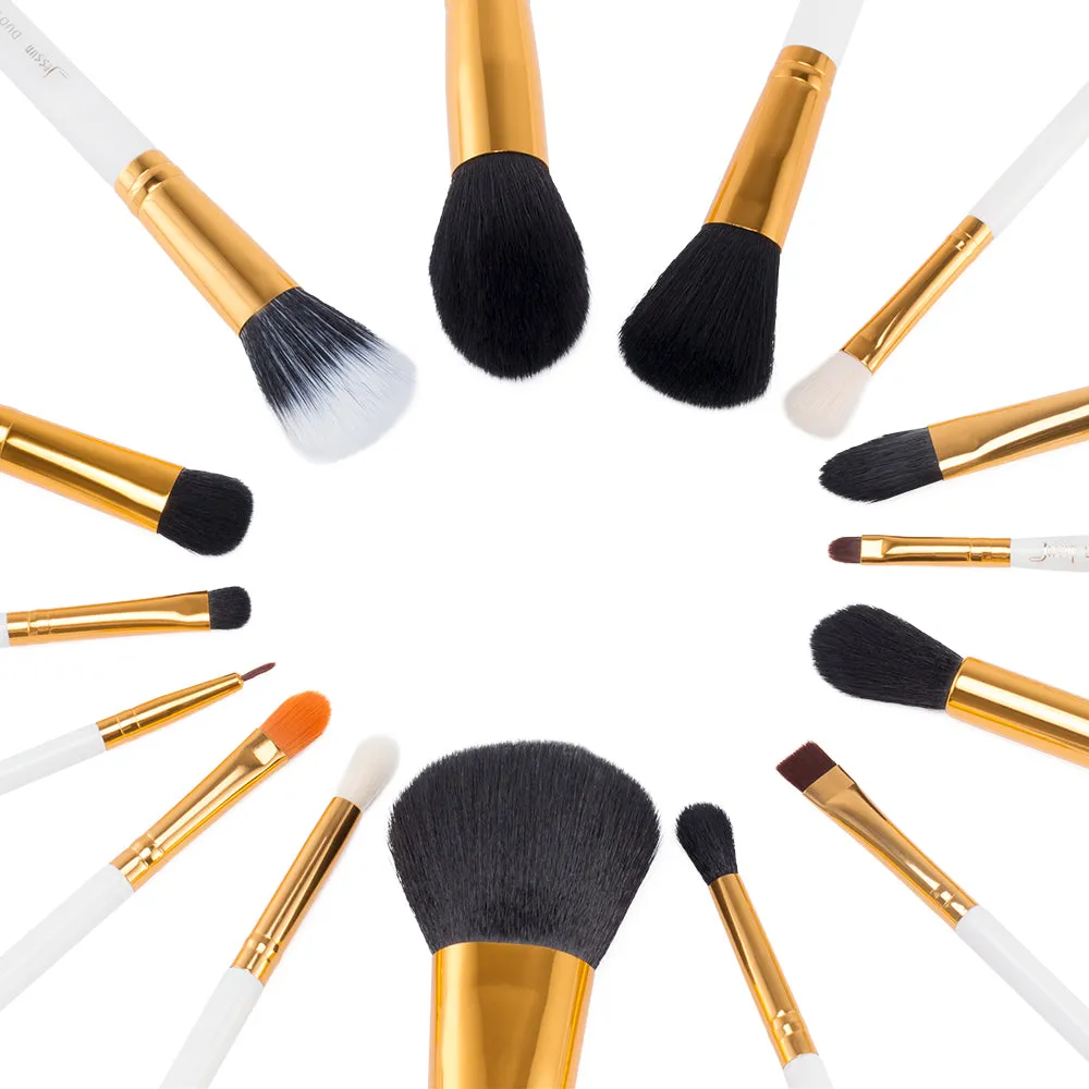 White Essential 15 Pcs Makeup Brush Set T103