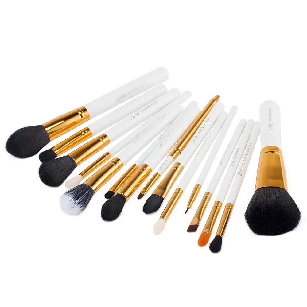 White Essential 15 Pcs Makeup Brush Set T103