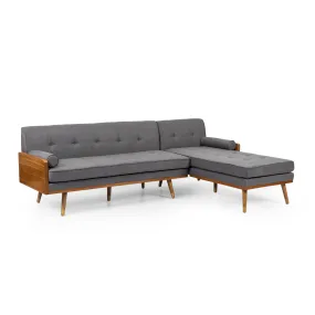 Yaretsi Mid-Century Modern Fabric Chaise Sectional