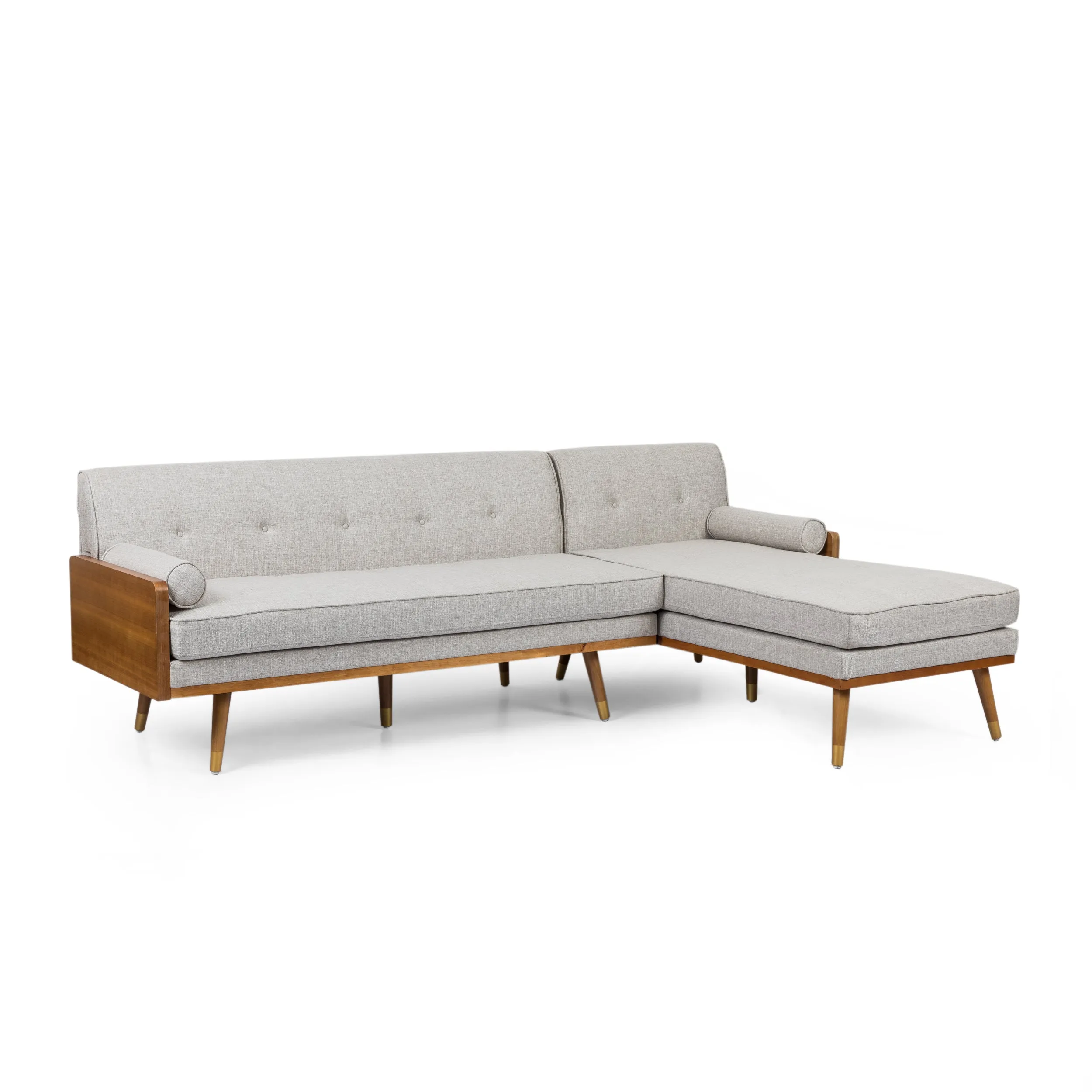 Yaretsi Mid-Century Modern Fabric Chaise Sectional
